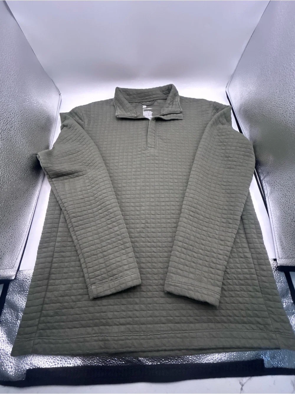 all in motion Olive Quilted Half-Zip Pullover